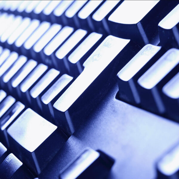 Close up view of a black computer keyboard