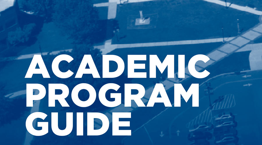 Academic Program Guide on blue background