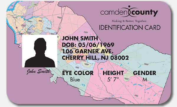 Camden County identifcation card mockup example