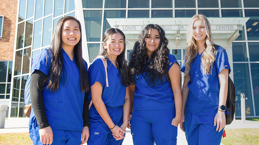 4 nursing students on the blackwood campus